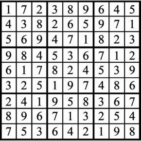 Answers to Previous Sudoku Puzzle