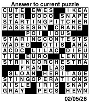 Answers to Previous Crossword