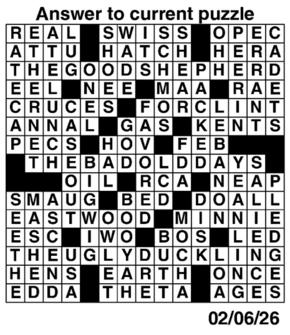 Answers to Previous Crossword