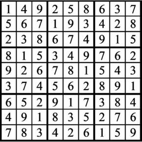 Answers to Previous Sudoku Puzzle