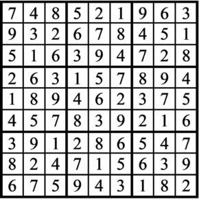 Answers to Previous Sudoku Puzzle
