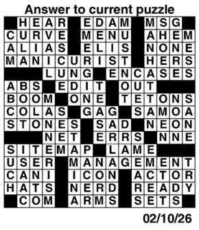 Answers to Previous Crossword