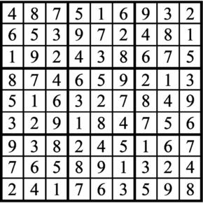 Answers to Previous Sudoku Puzzle