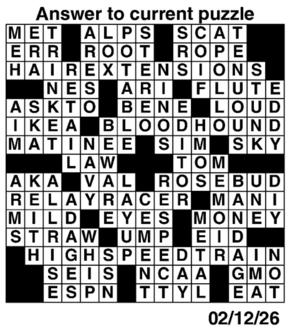 Answers to Previous Crossword