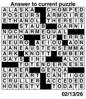 Answers to Previous Crossword