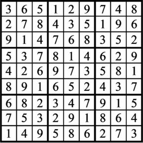 Answers to Previous Sudoku Puzzle