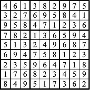 Answers to Previous Sudoku Puzzle