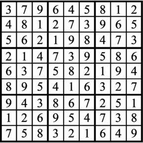 Answers to Previous Sudoku Puzzle