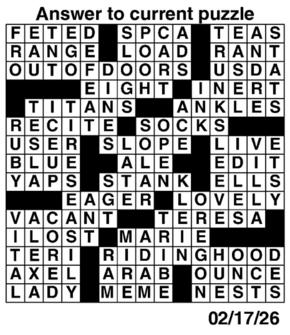Answers to Previous Crossword