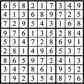 Answers to Previous Sudoku Puzzle