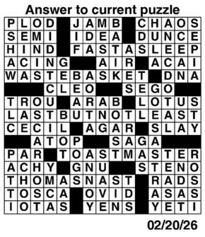 Answers to Previous Crossword