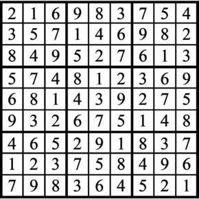 Answers to Previous Sudoku Puzzle