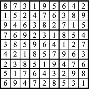 Answers to Previous Sudoku Puzzle