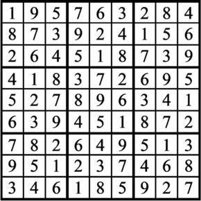 Answers to Previous Sudoku Puzzle