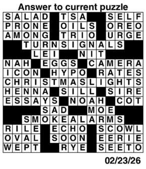 Answers to Previous Crossword