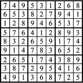 Answers to Previous Sudoku Puzzle
