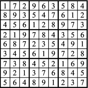 Answers to Previous Sudoku Puzzle