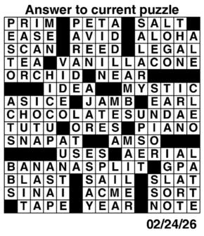 Answers to Previous Crossword