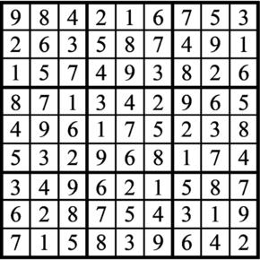 Answers to Previous Sudoku Puzzle