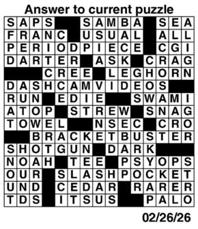 Answers to Previous Crossword