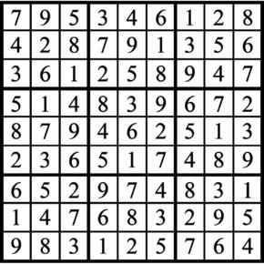 Answers to Previous Sudoku Puzzle