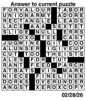 Answers to Previous Crossword