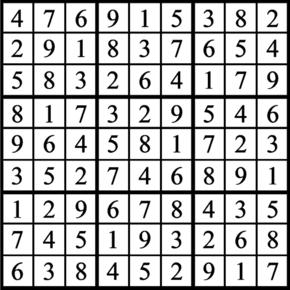 Answers to Previous Sudoku Puzzle