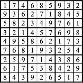 Answers to Previous Sudoku Puzzle