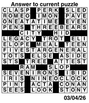 Answers to Previous Crossword
