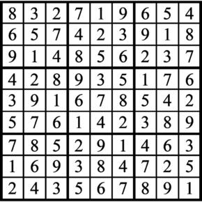 Answers to Previous Sudoku Puzzle