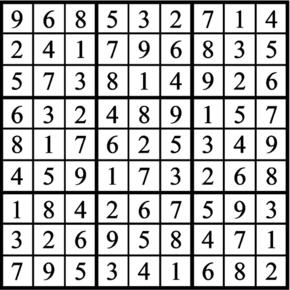 Answers to Previous Sudoku Puzzle