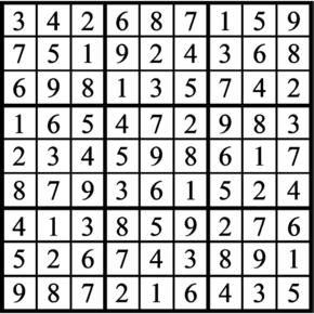 Answers to Previous Sudoku Puzzle