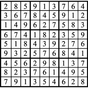 Answers to Previous Sudoku Puzzle