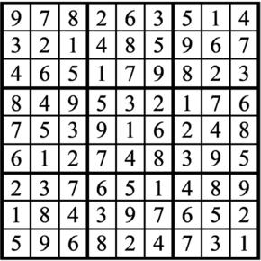 Answers to Previous Sudoku Puzzle