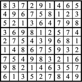 Answers to Previous Sudoku Puzzle