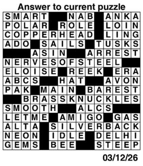 Answers to Previous Crossword
