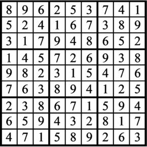Answers to Previous Sudoku Puzzle