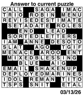 Answers to Previous Crossword