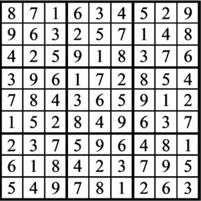 Answers to Previous Sudoku Puzzle