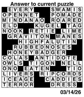 Answers to Previous Crossword