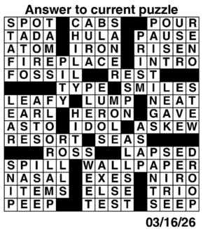 Answers to Previous Crossword
