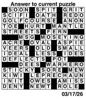 Answers to Previous Crossword