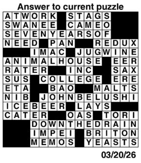 Answers to Previous Crossword