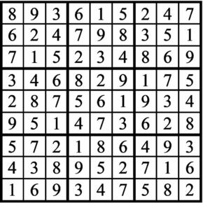 Answers to Previous Sudoku Puzzle
