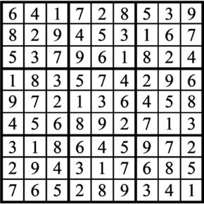 Answers to Previous Sudoku Puzzle