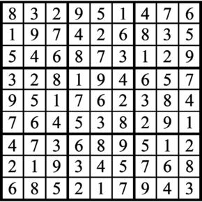 Answers to Previous Sudoku Puzzle