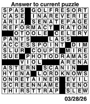 Answers to Previous Crossword