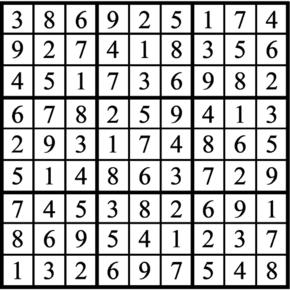 Answers to Previous Sudoku Puzzle