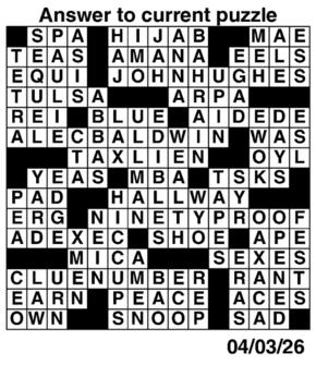 Answers to Previous Crossword