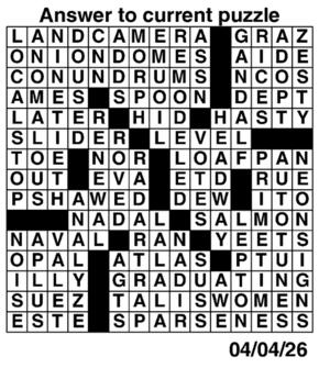 Answers to Previous Crossword